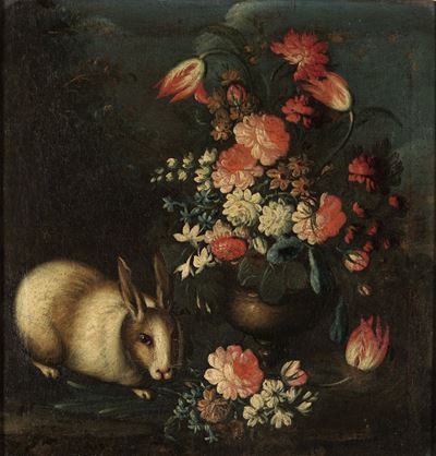 Scuola del XVIII Secoloquattro Nature Morte con Frutta e Animali