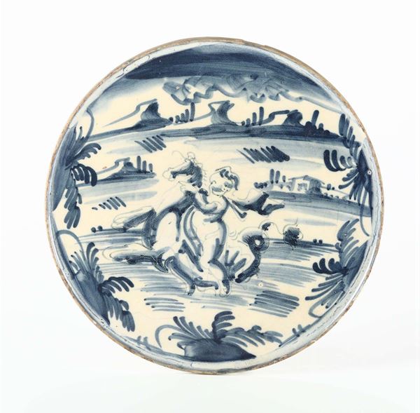 Sottocoppa Albisola, Manifattura Conrado, inizio del XVIII secolo