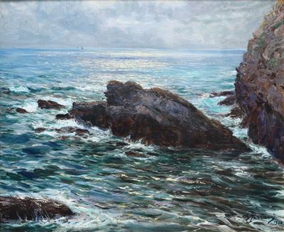Berto Ferrari (1887 - 1965)scorcio Marino, 1930