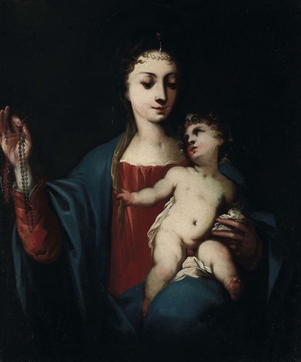 Antonio Lagori il Genovesino (Genova circa 1630 - Parma circa 1695) Madonna con Bambino