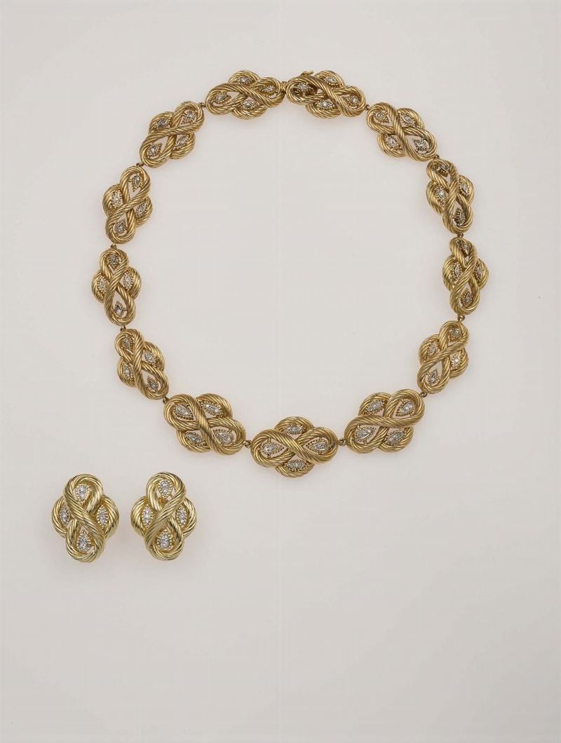 Gold and diamond demi-parure. Van Cleef & Arpels  - Auction Fine Jewels - Cambi Casa d'Aste