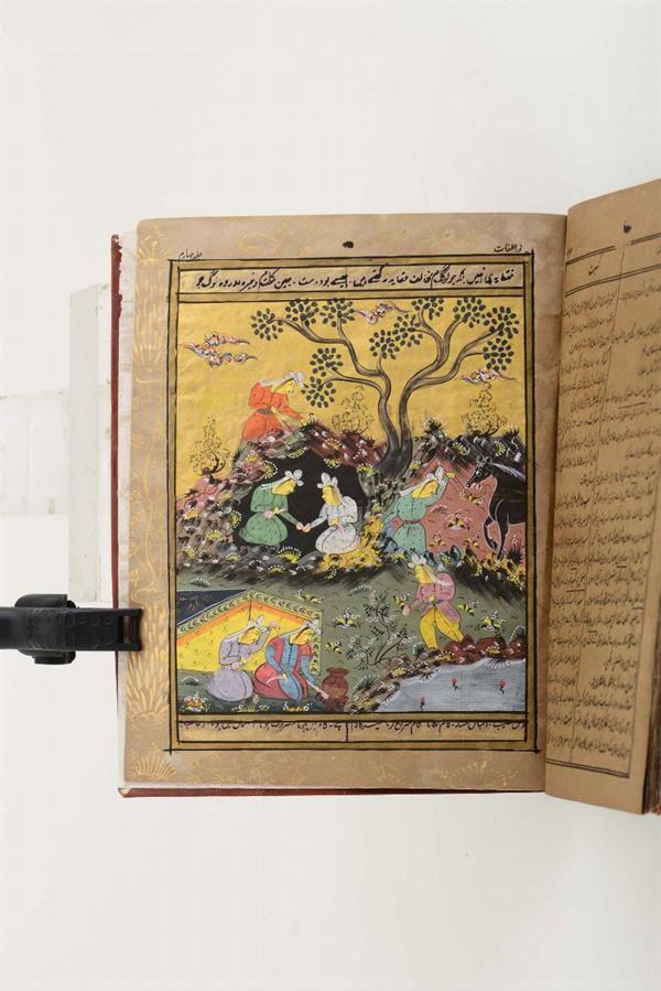 Miniature di gusto persiano Libro di area orientale (Sud est asiatico- Asia centrale)