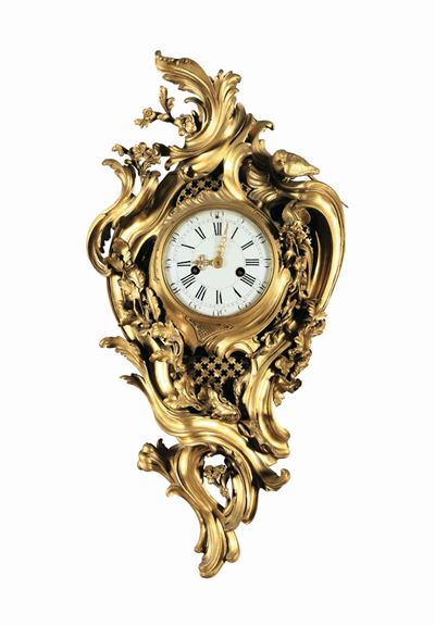 Pendola Cartel in Bronzo Dorato, Francia Fine XVIII Secolo