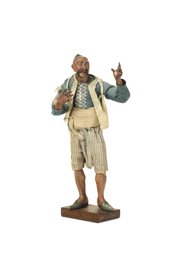 A figure of an Oriental man with a moustache, Naples 18th century