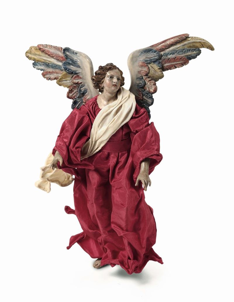 Angelo con veste rossa, Napoli, XVIII secolo  - Asta Importanti Opere e Arredi - Cambi Casa d'Aste