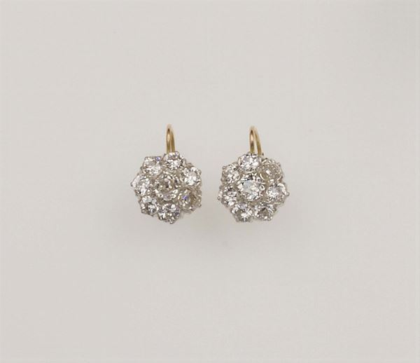 Pair of old-cut diamond earrings
