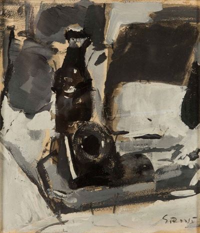 Mario Sironi (1885-1961)composizione con Bottiglia e Calamaio, Metà Anni '20