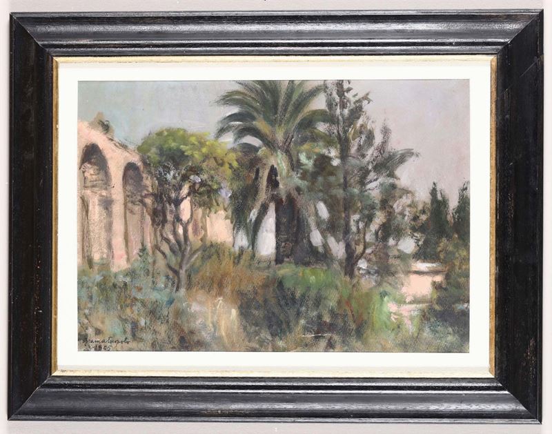 Gramatocopolo (?) Paesaggio orientalista  - Auction Paintings and Drawings Timed Auction - I - Cambi Casa d'Aste