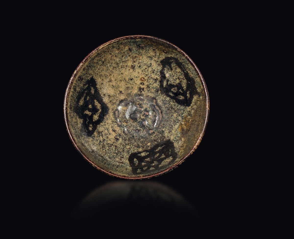 Lotto di Sette Ciotoline Jizhou in Grès Smaltato, Cina, Dinastia Song (960-1279)