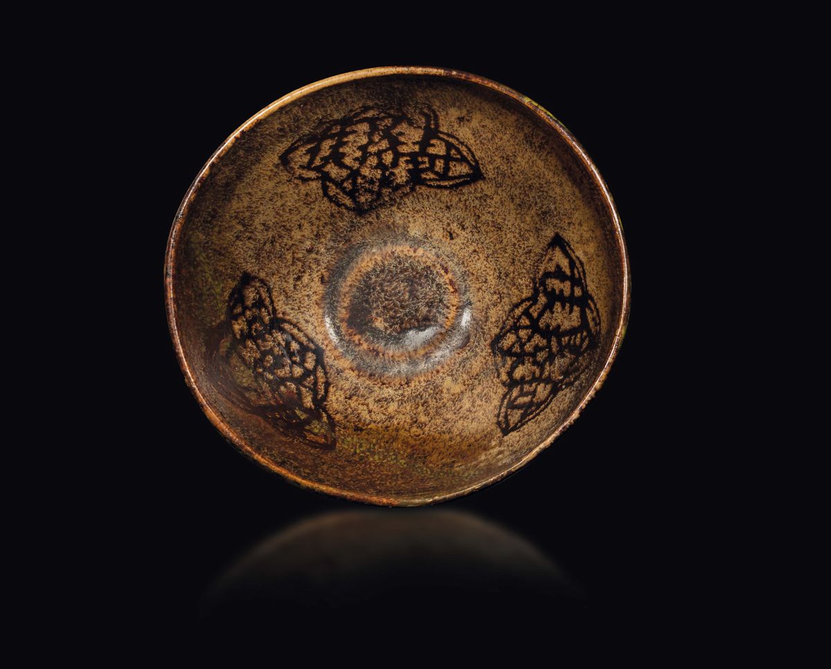 Lotto di Sette Ciotoline Jizhou in Grès Smaltato, Cina, Dinastia Song (960-1279)