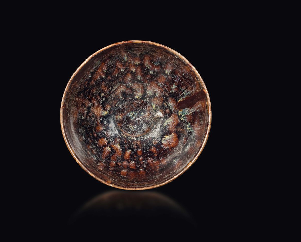 Lotto di Sette Ciotoline Jizhou in Grès Smaltato, Cina, Dinastia Song (960-1279)