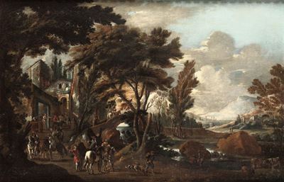 Cornelio De Wael (anversa 1592 - Roma 1667)scena Campestre