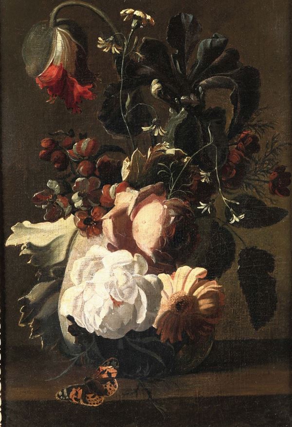Simon Pietersz Verelst (L'Aia 1644 - Londra 1721) Vaso di fiori