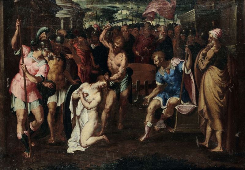 Scuola emiliana del XVII secolo Martirio di santa Caterina  - Auction Old Masters Paintings - Cambi Casa d'Aste