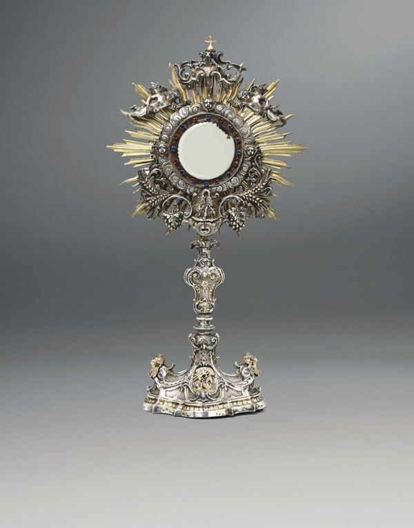 A silver ostensory, Italy 18th century
