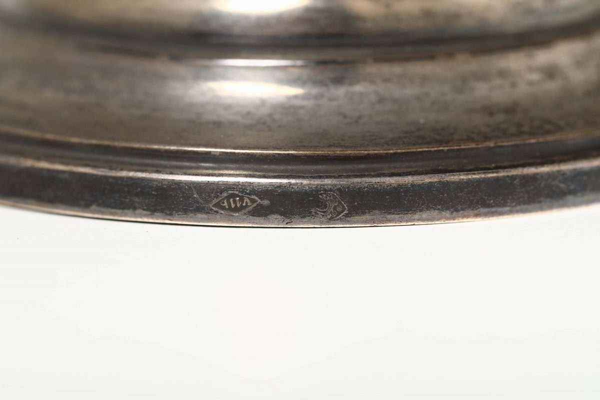 Secchiello in Argento Fuso, Sbalzato e Cesellato. Roma, Metà del XIX Secolo, Bollo Camerale e Mar...