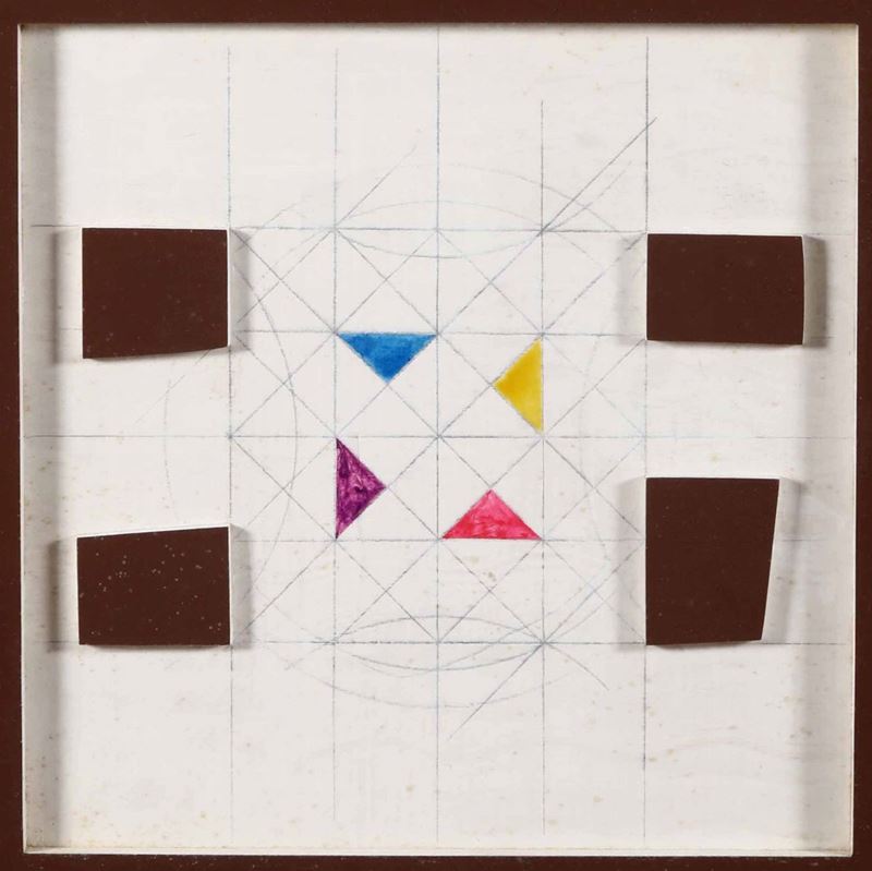 Giancarlo Bargoni : A 19, 1972  - tecnica mista su compensato - Asta Arte Moderna e Contemporanea - Cambi Casa d'Aste