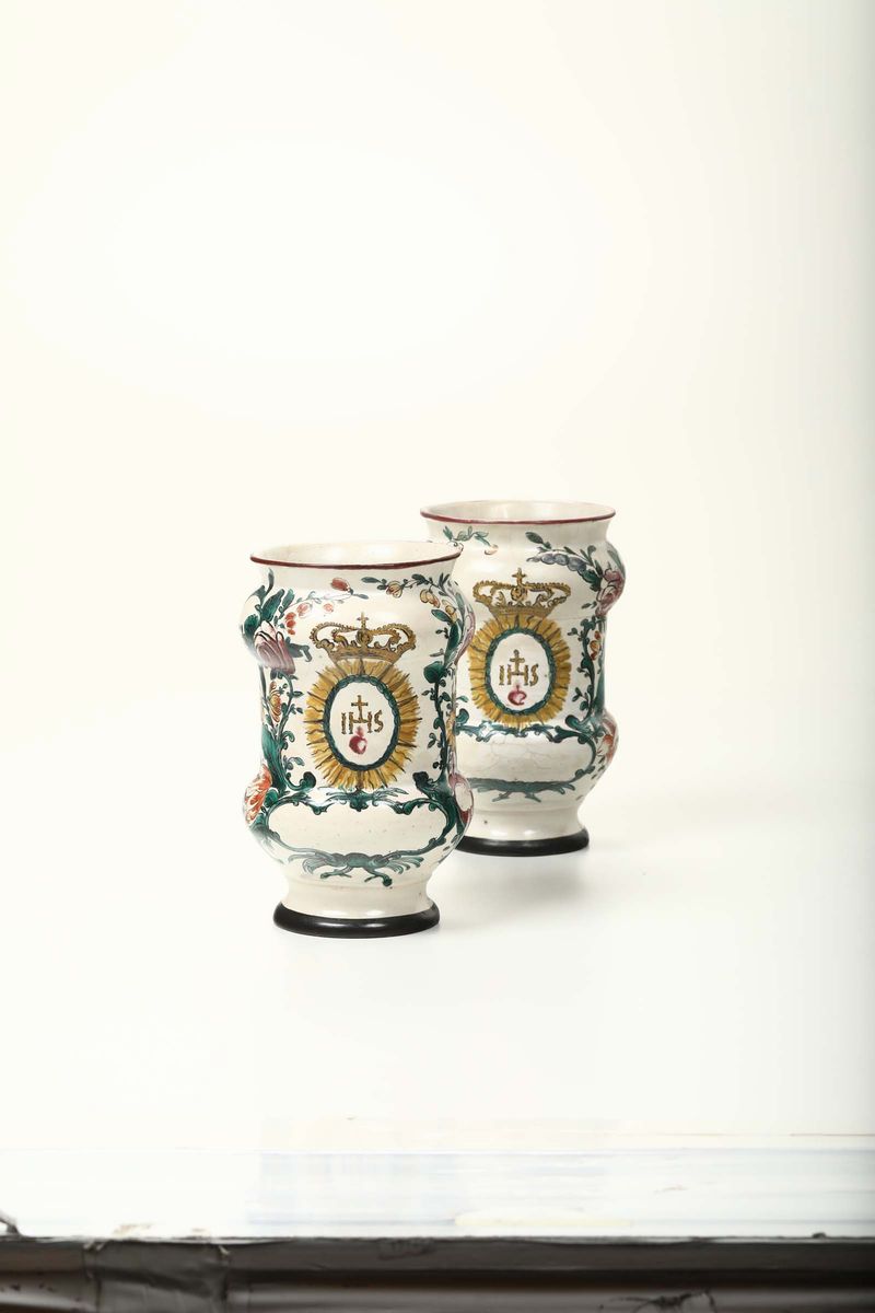 Coppia di Albarelli Savona, Giacomo Boselli, 1780 Circa