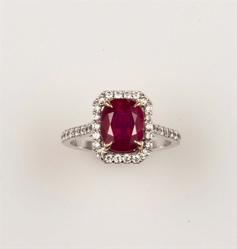 Ruby and diamond ring  - Auction Fine Jewels - Cambi Casa d'Aste