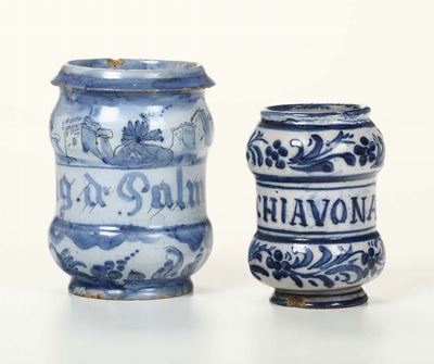 Due Albarelli Savona o Albisola, XIX Secolo