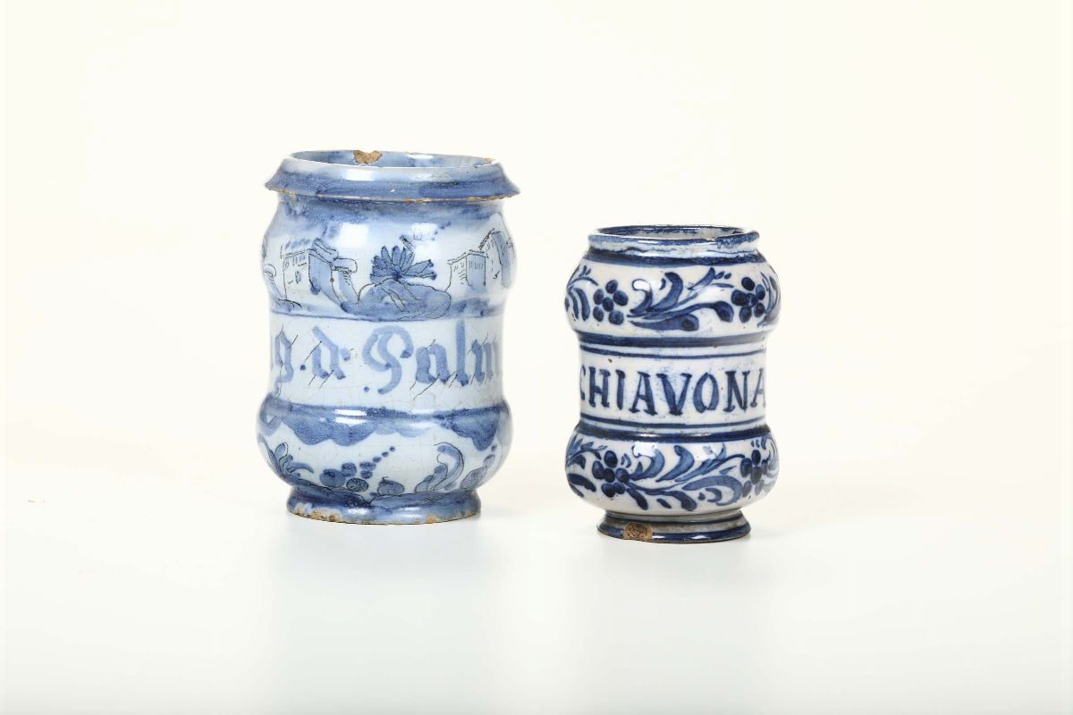 Due Albarelli Savona o Albisola, XIX Secolo