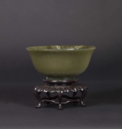 Coppetta in Giada Verde, Cina, Dinastia Qing, XIX Secolo