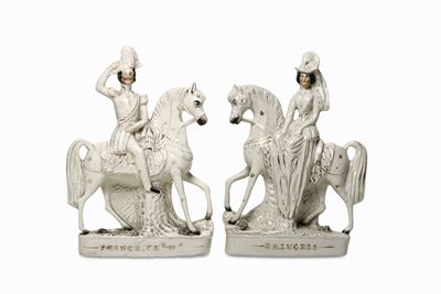 Coppia di Figurine Inghilterra, Staffordshire, Periodo Vittoriano, XIX Secolo