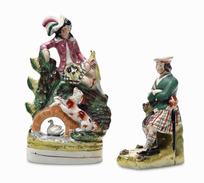 Due Figurine Inghilterra, Staffordshire, Periodo Vittoriano, XIX Secolo