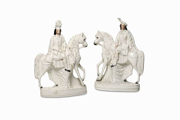 Due figurine Inghilterra, Staffordshire, periodo vittoriano, XIX secolo