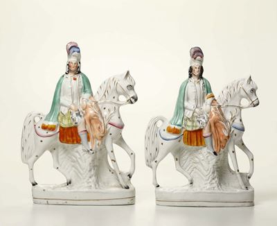 Due Figurine Inghilterra, Staffordshire, Periodo Vittoriano, XIX Secolo