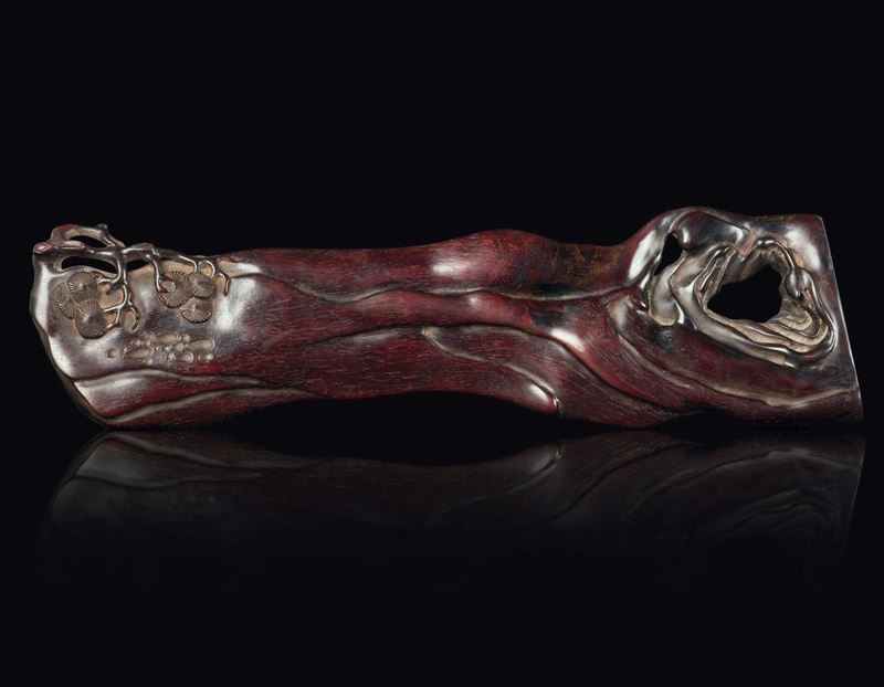 A Homu wood wrist rests, China, Qing Dynasty, 19th century  - Auction Fine Chinese Works of Art - I - Cambi Casa d'Aste