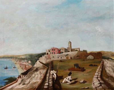 Joliz (XIX Secolo)paesaggio con Forte di San Giuliano