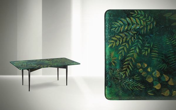 Duilio Bernabè, known as Dubè, a dining room table, a variant of model 2090, with a Dubè top in thick  [..]