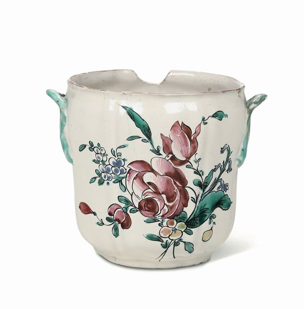 Piccolo vaso rinfrescacalice Savona, probabilmente manifattura di Giacomo Boselli, 1770 circa