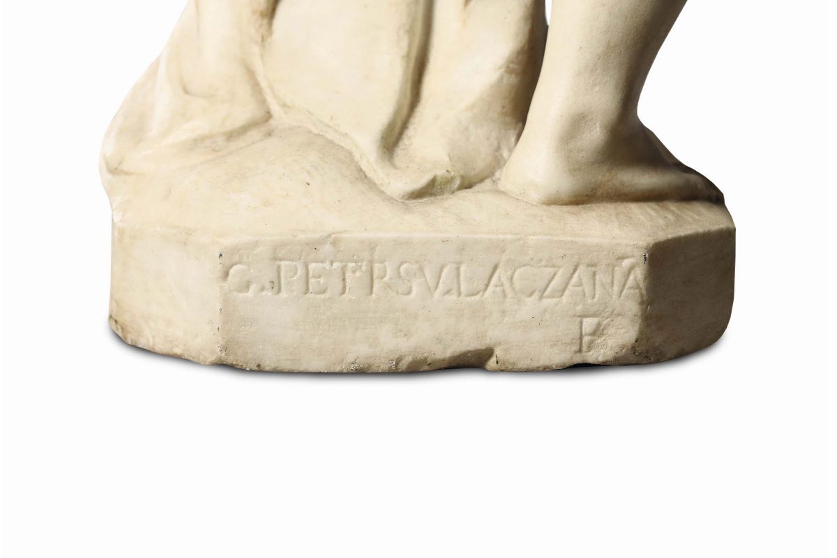Scultura in Marmo Bianco Raffigurante Betsabea. Lombardia Prima Metà del XVII Secolo. Giovan Piet...
