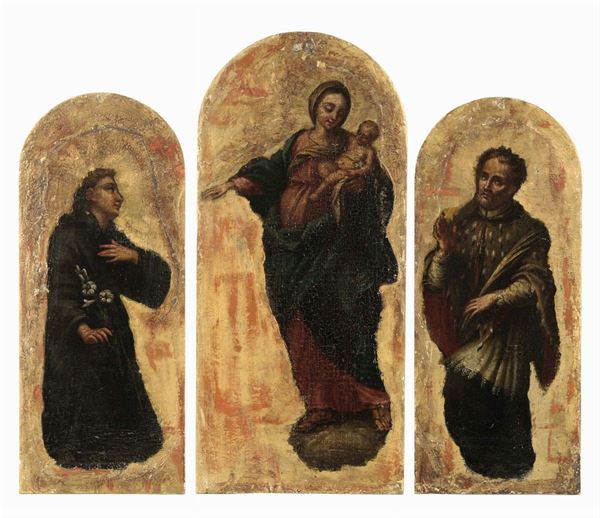Scuola italiana del XVIII secolo Madonna con due Santi