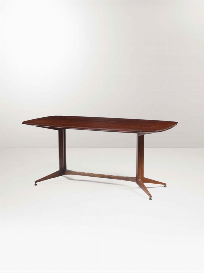 Tavolo con struttra in legno. Prod. Italia, 1950 ca.  - Auction Design - Cambi Casa d'Aste