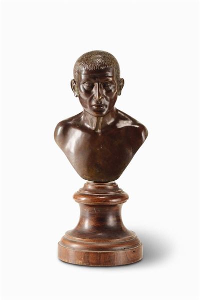 Busto in Bronzo Fuso e Cesellato di Antico Romano (cesare?). Fonditore Italiano del XVIII-XIX Sec...