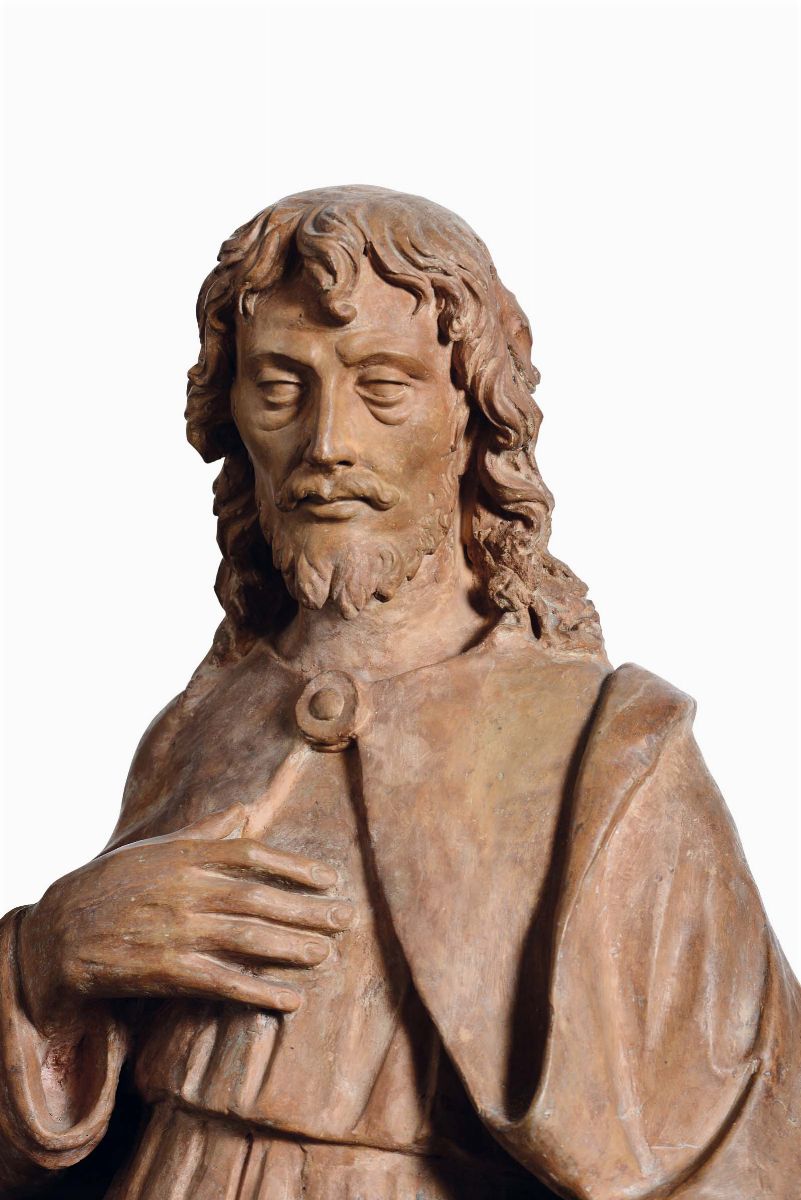 S.rocco in Terracotta Modellata. Scultore Toscano di Ambito Verrocchiesco. Firenze Inizi XVI Seco...
