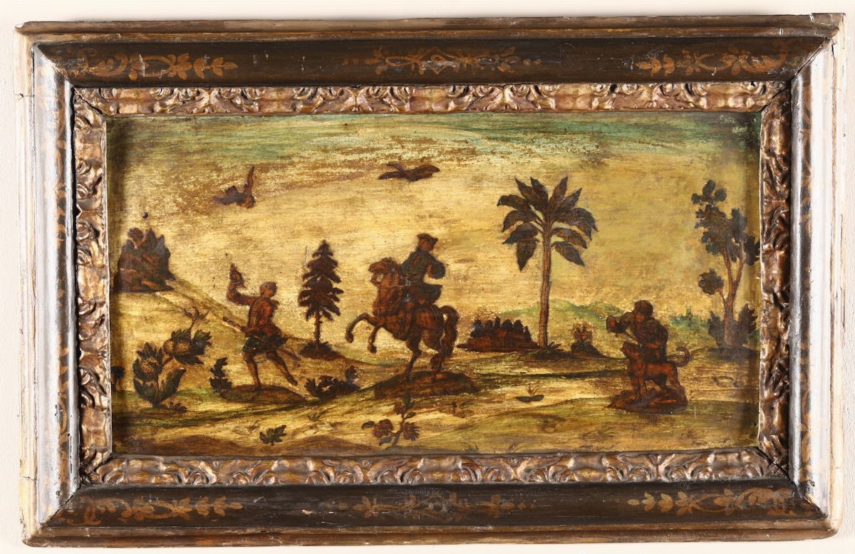 Coppia di Pannelli Lignei Decorati Ad Arte Povera, Venezia XVIII Secolo