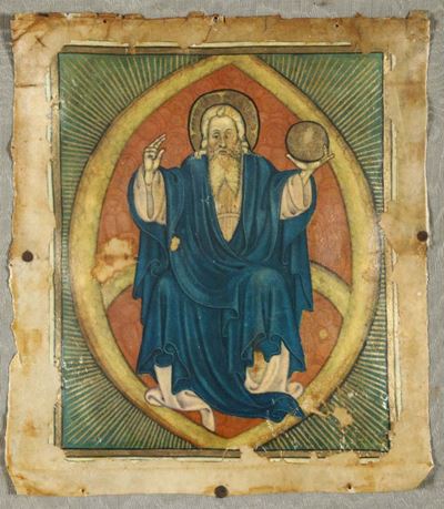 Icona su Carta con Santo Benedicente, XVIII-XIX Secolo