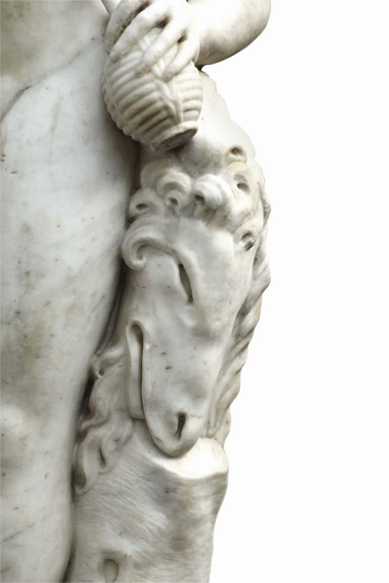 Grande Scultura in Marmo Bianco Rappresentante Bacco Ebbro, Genova, Fine XVI - Inizi XVII Secolo