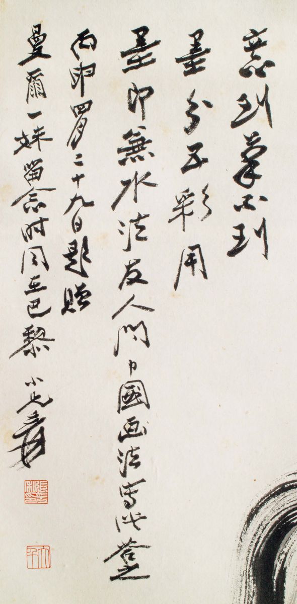 Dipinto su Carta con Volto di Saggio ed Iscrizioni, Cina, Inizio XX Secolo