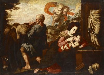 Scuola Napoletana del XVII Secolofuga in Egitto