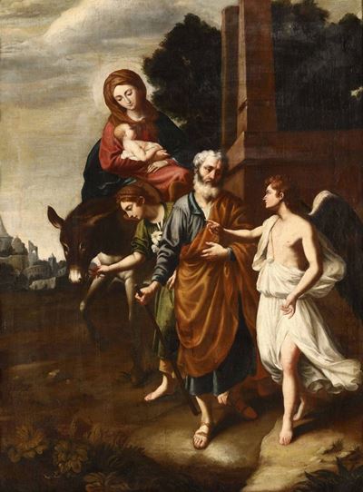 Scuola Romana del XVII Secolofuga in Egitto