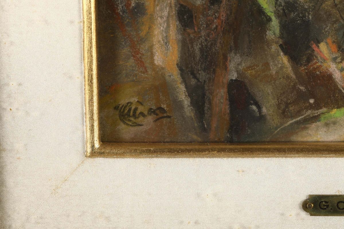 Giuseppe Casciaro (1863 - 1941)paesaggio Rupestre con Figure