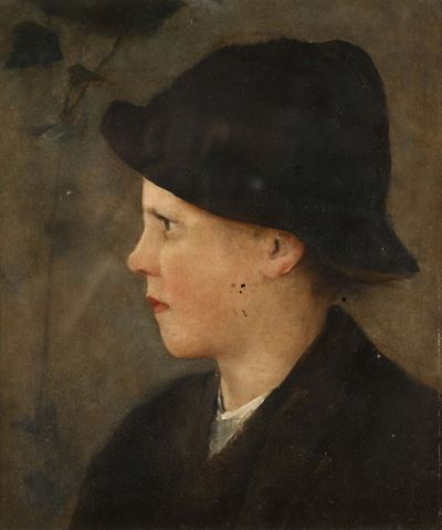 Egisto Ferroni (1835-1912), Attribuito Aritratto di Giovane