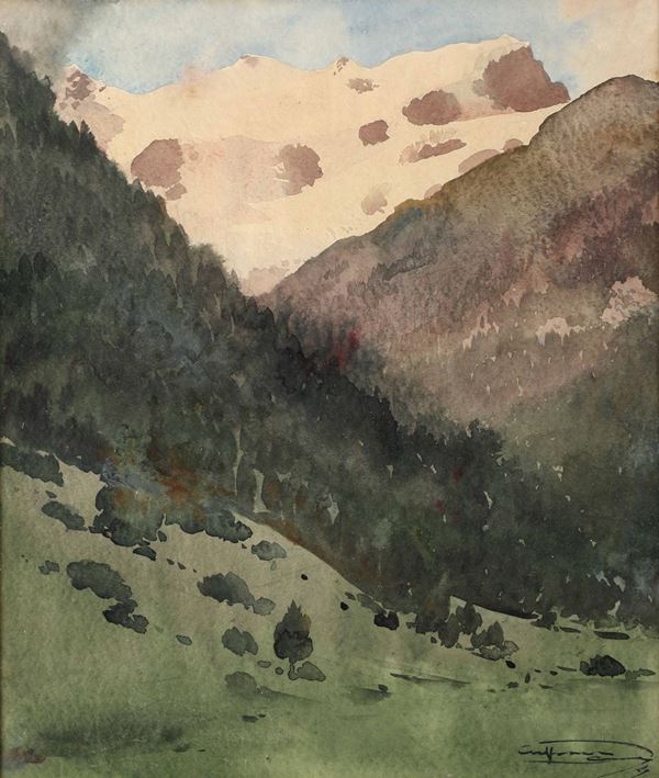 Aurelio Craffonara (1875-1945) Paesaggio montano