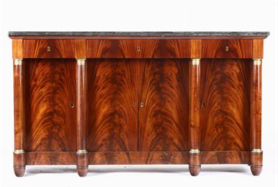 Credenza Impero in Piuma di Mogano, Francia XIX Secolo