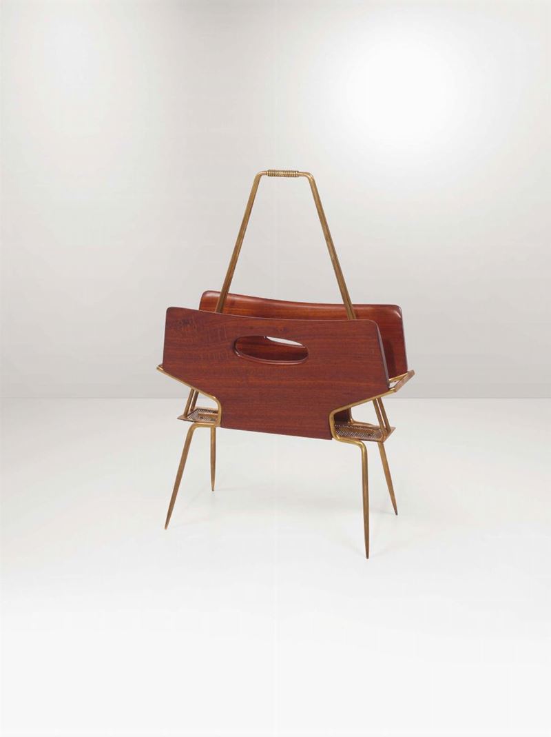 Portariviste in legno ed ottone. Prod. Italia, 1950 ca.  - Asta Design - Cambi Casa d'Aste